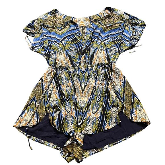FREE PEOPLE Dream All Night Romper in Mixed Print Womens Size XS Tribal Boho - Picture 2 of 12